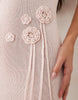 Wanderdoll Lillie knit scoop neck and back corsage tassel detailing maxi dress in baby pink