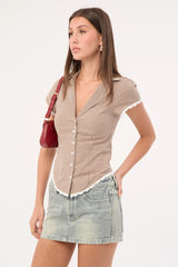 Rusty Norty Low Rise Denim Micro Skirt Dirty Dawg