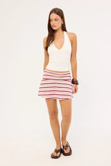 L&t Vesper Stripe Mini Skirt Pink and Brown
