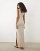 Mango Teen knit maxi dress with beading in gold