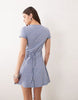 Miss Selfridge ditsy print pointelle lace trim wrap dress