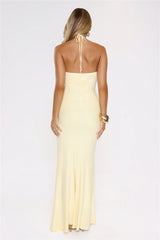 Catch Me Glowing Halter Maxi Dress Yellow