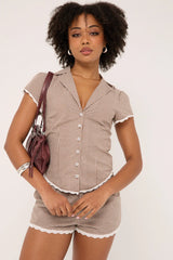 Luck & Trouble Frankie Bloomer Short Brown Print