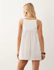 halterneck a-line hybrid mini dress in white