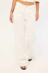 Lioness Top Model Studded Jean Porcelain