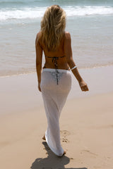 Luck & Trouble Willa Crochet Sequin Maxi Skirt White