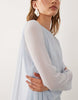 cape detail long sleeve maxi dress in pale blue