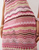Kiwi & Co Walking On Sunshine crochet high neck sleeveless maxi beach dress in pink stripes