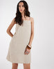 JJXX linen blend mini dress in beige