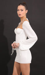 Long Sleeve Bodycon Dress in White