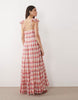 Nobody's Child Levi cheesecloth V-neck flutter sleeve tiered maxi dress in red check