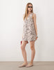 Miss Selfridge denim button up shift dress in leopard print