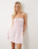 cami with shirring detail mini dress in lilac