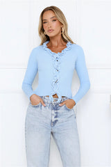 Irresistible Energy Knit Long Sleeve Top Blue
