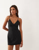 Good American sculpting cami mini dress in black polka dot