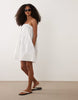 bandeau trapeze mini dress in white