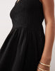 Curve crinkle scoop neck maxi sundress with shirred waist in black