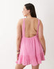 Esmee Curve tie strap mini beach dress in pink