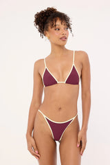 Luck & Trouble Costa Rica Contrast Bikini Top Plum