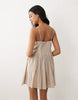 Iisla & Bird mini dress with picot trim in taupe