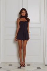Diva Energy Satin Mini Dress Black