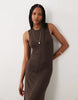 JDY Tall sleeveless midaxi dress in chocolate brown