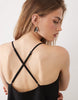 low back tailored mini dress in black