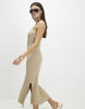 River Island rib knit midi dress in gold