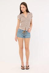 Thrills Mika Low Rise Micro Short Dirty Dust Blue
