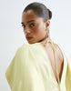 ARRANGE Curve large botanical floral satin drape maxi dress in lime green