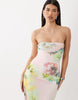 AFRM Marlo printed mesh bandeau maxi dress in pink floral