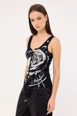 Neovision Deadroses Singlet Tank Top Black