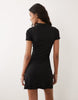 Brave Soul short sleeve mini shirt dress in black