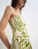 Topshop ruched bandeau midi dress in stripe