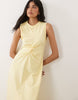 sleeveless maxi dress with knot detail in buttermilk yellow