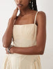 Mango cotton rich structured strappy midi dress in cream