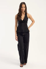 Perfect Stranger Ellie Twist Halter Top Black