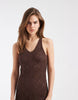 ONLY crochet midi dress in chocolate