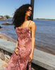 Aray sheer beach maxi dress in leopard floral print