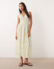 Wednesday's Girl midaxi dress in yellow floral