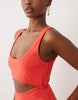 cut out detail midaxi dress in red