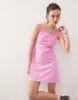 COLLUSION woven mini dress with strappy back in pink