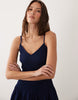 Esmée shirred waist mini beach dress in navy