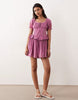 Miss Selfridge cheesecloth lace detail milkmaid dress in raspberry