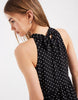 ONLY halterneck midaxi dress in black polka dots