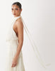Gina Tricot embroidery maxi dress with open back detail in cream