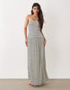 Gina Tricot dropped waist bandeau maxi dress in black and white stripe