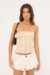 One Teaspoon Bandits Low Waist Denim Shorts White Beauty