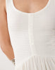 crinkle button up mini dress in cream