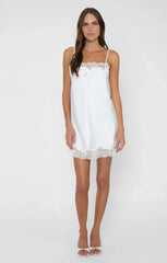 Celine Mini Dress ~ Ivory Luxe Satin